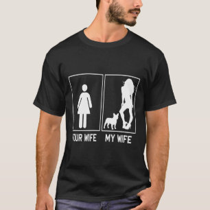 T-shirt Femme Ma Femme Bouledogue Français Amusant Frenchi