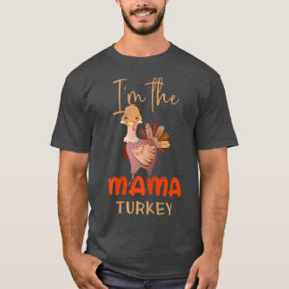 T-shirt Femme Mama Turquie Matching Family Group Cute Mom 