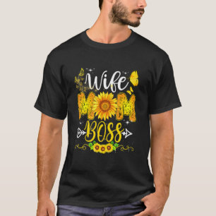T-shirt Femme Maman Boss Anniversaire Pour Maman Tournesol