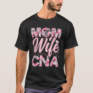 T-shirt Femme Maman Femme CNA Floral Certifié Nurse Assist