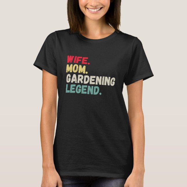 T-shirt Femme Maman jardinage légende rétro drôle (Devant)