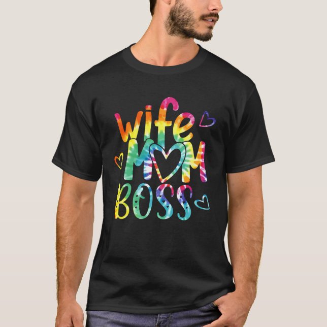 T-shirt Femme Maman Patron Joyeux Fête des Mères Tie Dye M (Devant)