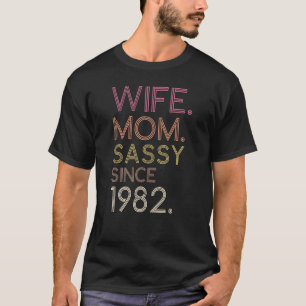 T-shirt Femme Maman Sassy depuis 1982 40th mignonne Retro 