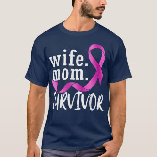 T-shirt Femme Maman Survivante Pink Ribbon Cancer du sein 