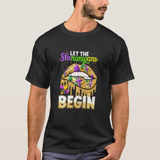 T-shirt Femme Mardi Gras Lèvres Queen Costume Femmes Laiss (Devant)