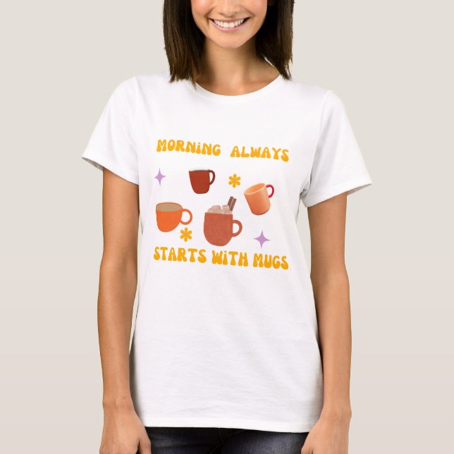 t-shirt femme matinale doux design (Devant)