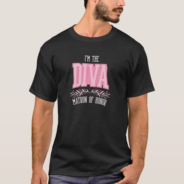 T-shirt Femme Matron d'honneur Diva jumelle Bachelorette (Devant)