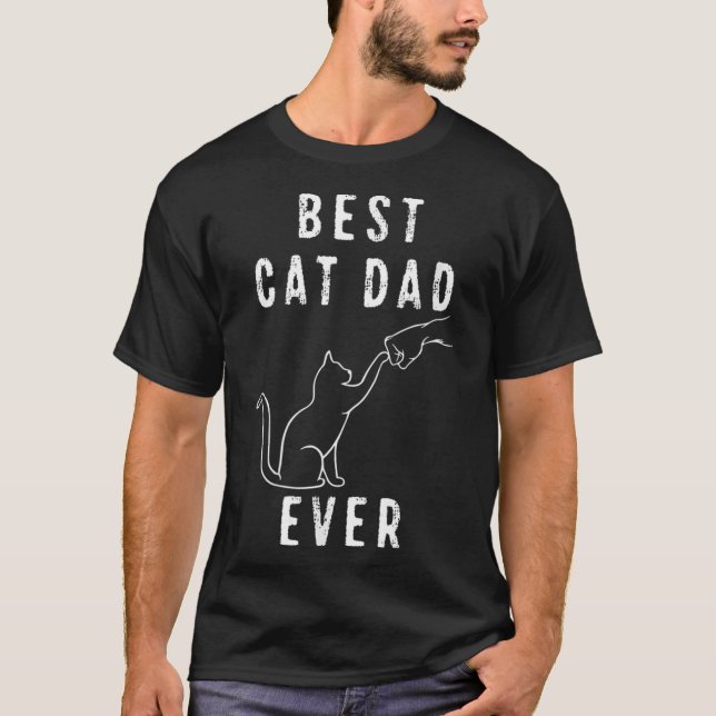 T-shirt Femme Meilleur Chat Papa Jamais Paw Poing Bump Meo (Devant)