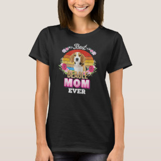T-shirt Femme Meilleur Chien Maman Jamais Beagle Floral Re