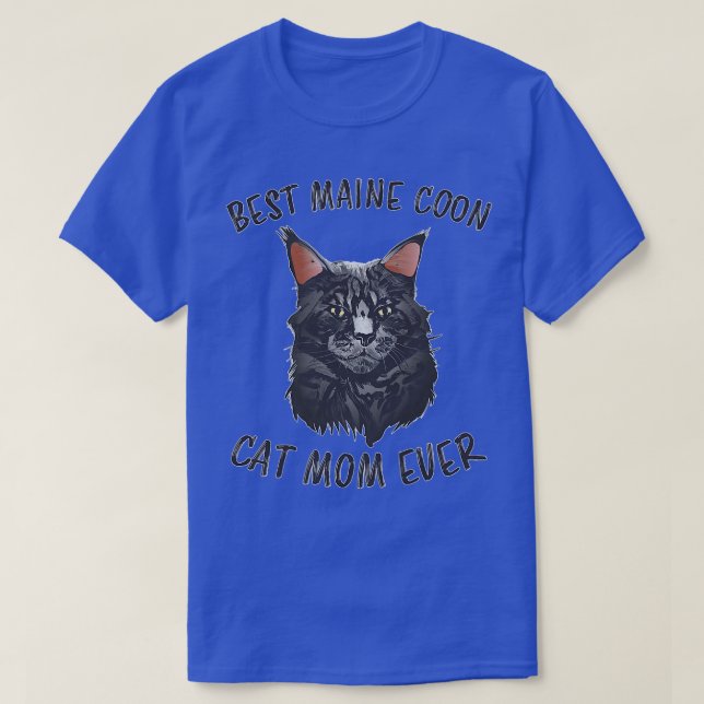 T-shirt Femme Meilleur Maine Coon Maman Jamais Mama Chat M (Design devant)