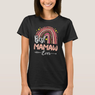 T-shirt Femme Meilleur Mamaw Jamais Arc-en-ciel Leopard Pl