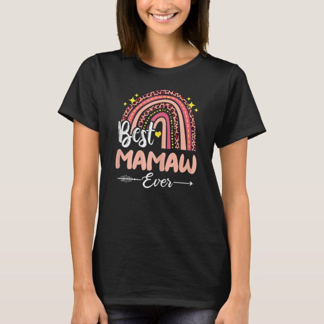 T-shirt Femme Meilleur Mamaw Jamais Arc-en-ciel Leopard Pl (Devant)