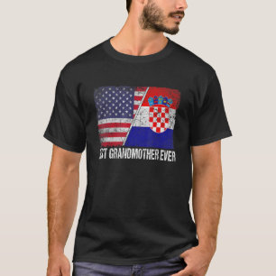 T-shirt Femme Meilleure grand-mère jamais Croatie Drapeau
