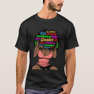 T-shirt Femme melanine séduisante reine peau brune fille n
