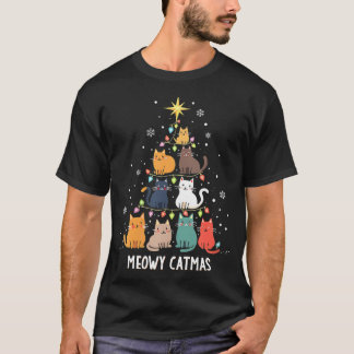 T-shirt Femme Meowen Catmas Chat Noël Arbre de Noël Joyaux