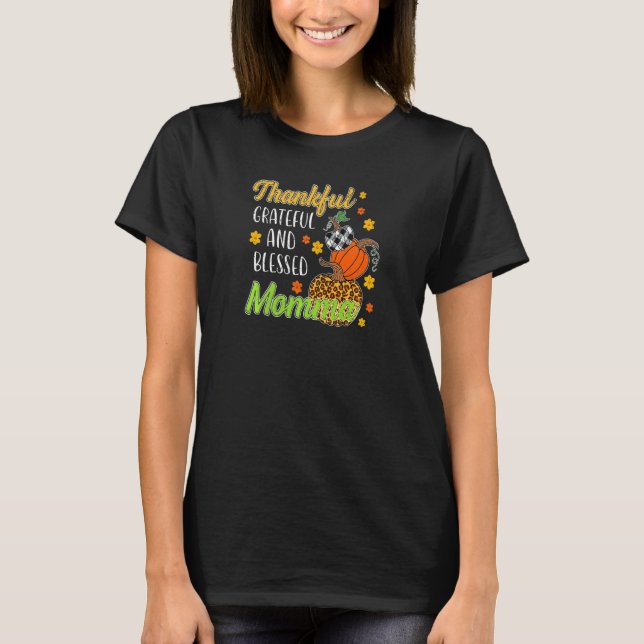 T-shirt Femme Merci Grateful Blessé Momma Automne automne (Devant)
