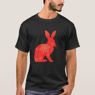T-shirt Femme mignonne Amateur de lapin drôle Hol de Noël 