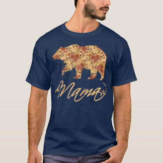 T-shirt Femme mignonne maman ours Rose Fleurs Maman maman