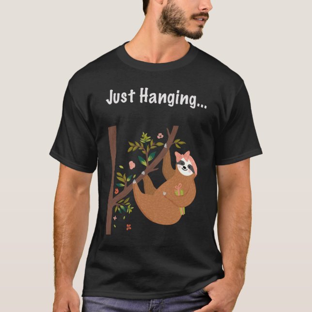 T-shirt Femme mignonne Sloth Juste Accroché (Devant)