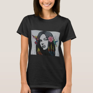 T-shirt Femme moderne art mignonne dame peindre petite