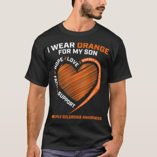 T-shirt Femme MS Je Porte Orange Pour Mon Fils Multiple Sc