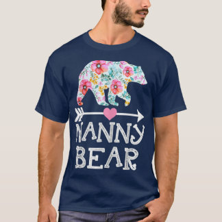 T-shirt Femme Nanny Bear Maman Grand-mère Floral pour homm