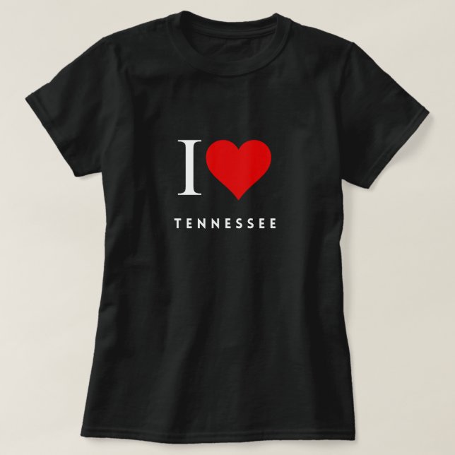 T-shirt femme noir I Heart Tennessee (Design devant)