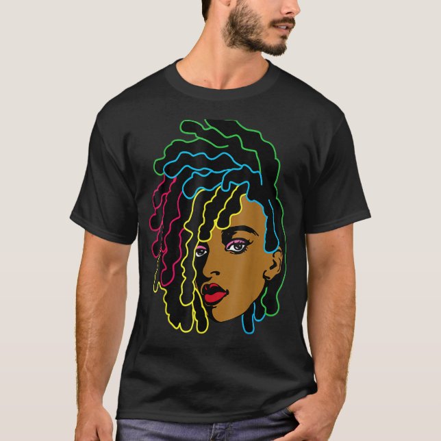 T-shirt Femme noire Africaine Afro Cheveux Cool Histoire n (Devant)