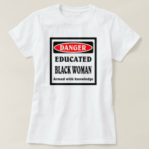 T-shirt Femme noire éduquée.
