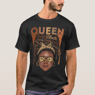 T-shirt Femme noire éduquée Melanin forte Reine africaine
