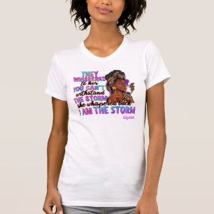 T-shirt Femme Noire Empowering "Je Suis La Tempête" Citati