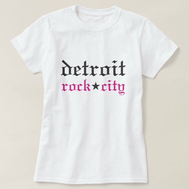 T-shirt Femme noire rose de Detroit Rock City (Design devant)