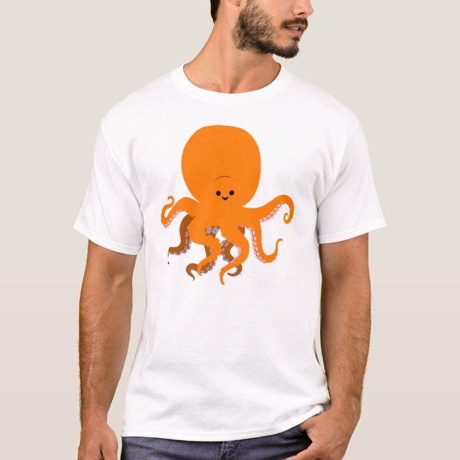 T-shirt femme octopus caricature mignonne (Devant)