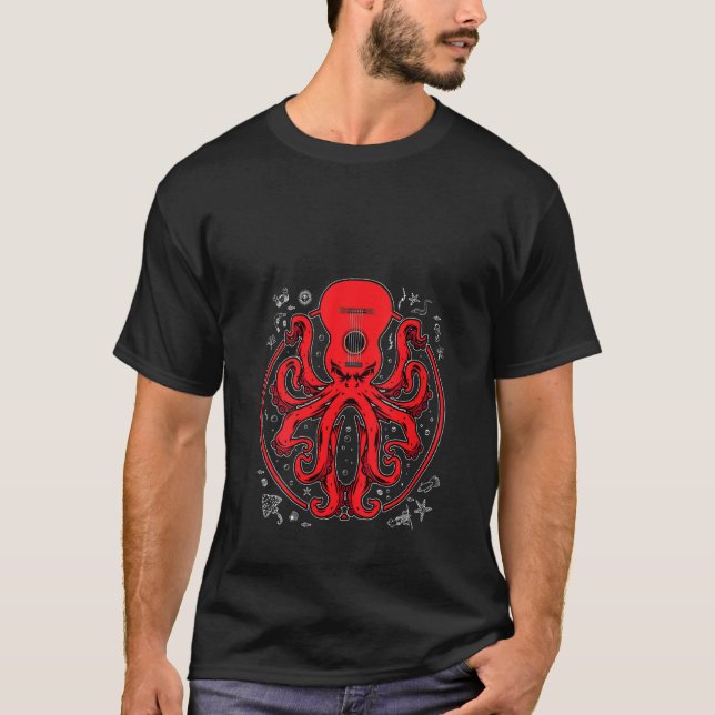 T-shirt Femme Octopus Guitare T Musique Kraken Basse élect (Devant)