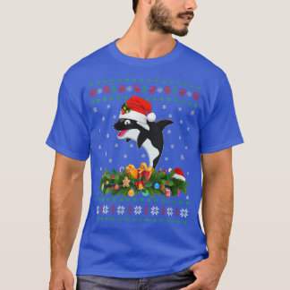 T-shirt Femme Orca Tueur Baleine Lover Noël Noël Chapeau V