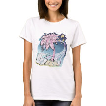 T-shirt femme Palm rose & Blue Bird