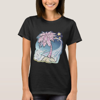 T-shirt femme Palm rose & Blue Bird