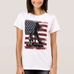 T-shirt Femme patriotique et berger allemand United Spirit