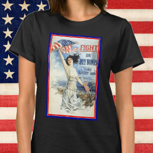 T-shirt Femme patriotique vintage avec affiche d'art du dr