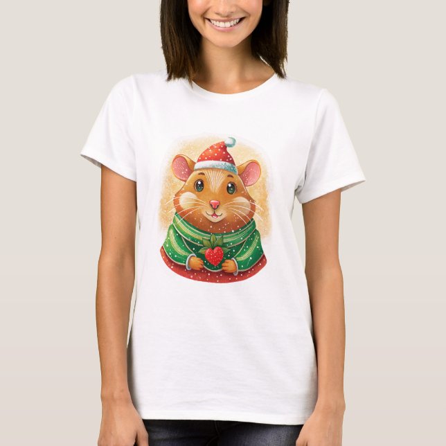 T-shirt femme père Noël Mouse Love (Devant)