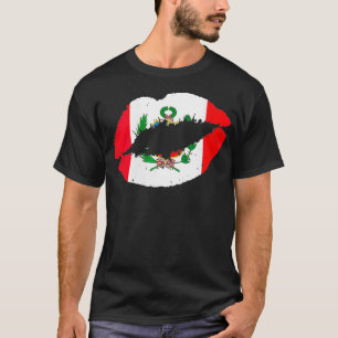 T-shirt Femme Pérou lèvres Kiss Peruvien Drapeau Pride Spo