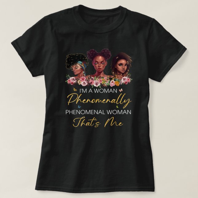T-shirt Femme phénoménale Noir de base T chemise (Design devant)