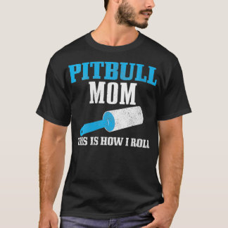 T-shirt Femme Pitbull Maman Chien Cheveux Drôle Pitbull Ma
