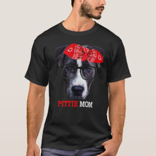 T-shirt Femme Pittie Maman Pitbulle Chien Pour La Fête Des