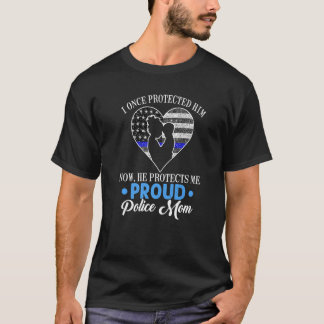 T-shirt Femme Police Maman Je L'Ai Protégé Une Fois Mainte