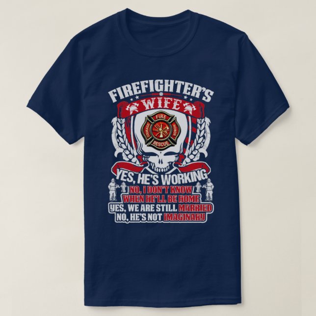 T-shirt Femme Pompier Oui Il Travaille Pompier (Design devant)