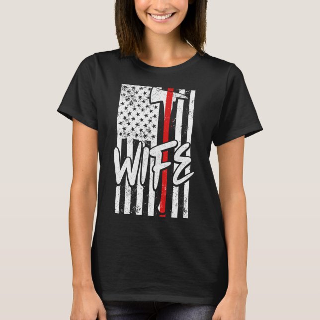 T-shirt Femme pompière Fireman s Femme femmes s mince roug (Devant)