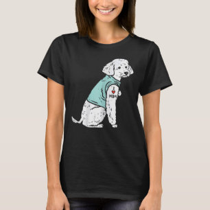 T-shirt Femme Poodle I Love Maman Tattoo mignon Pochien de