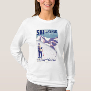 T-shirt Femme posant l'affiche ouverte de pentes