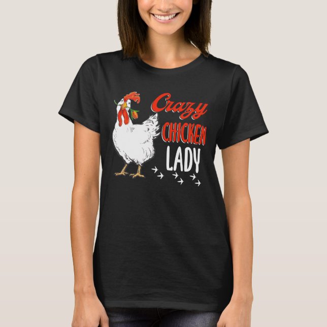 T-shirt Femme-poule folle Agricultrice agricole (Devant)